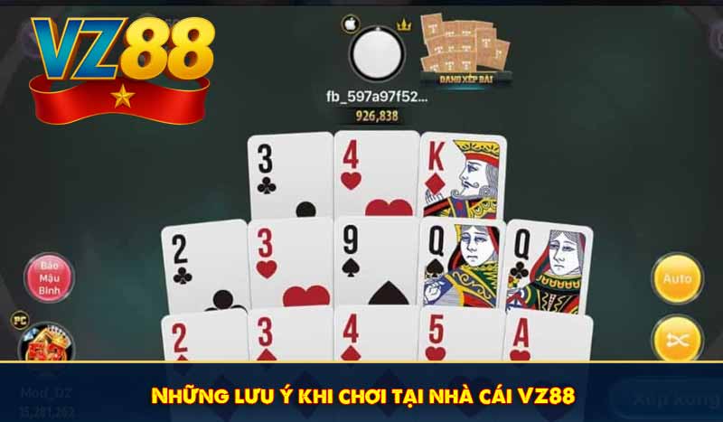 Những lưu ý khi chơi tại nhà cái VZ88